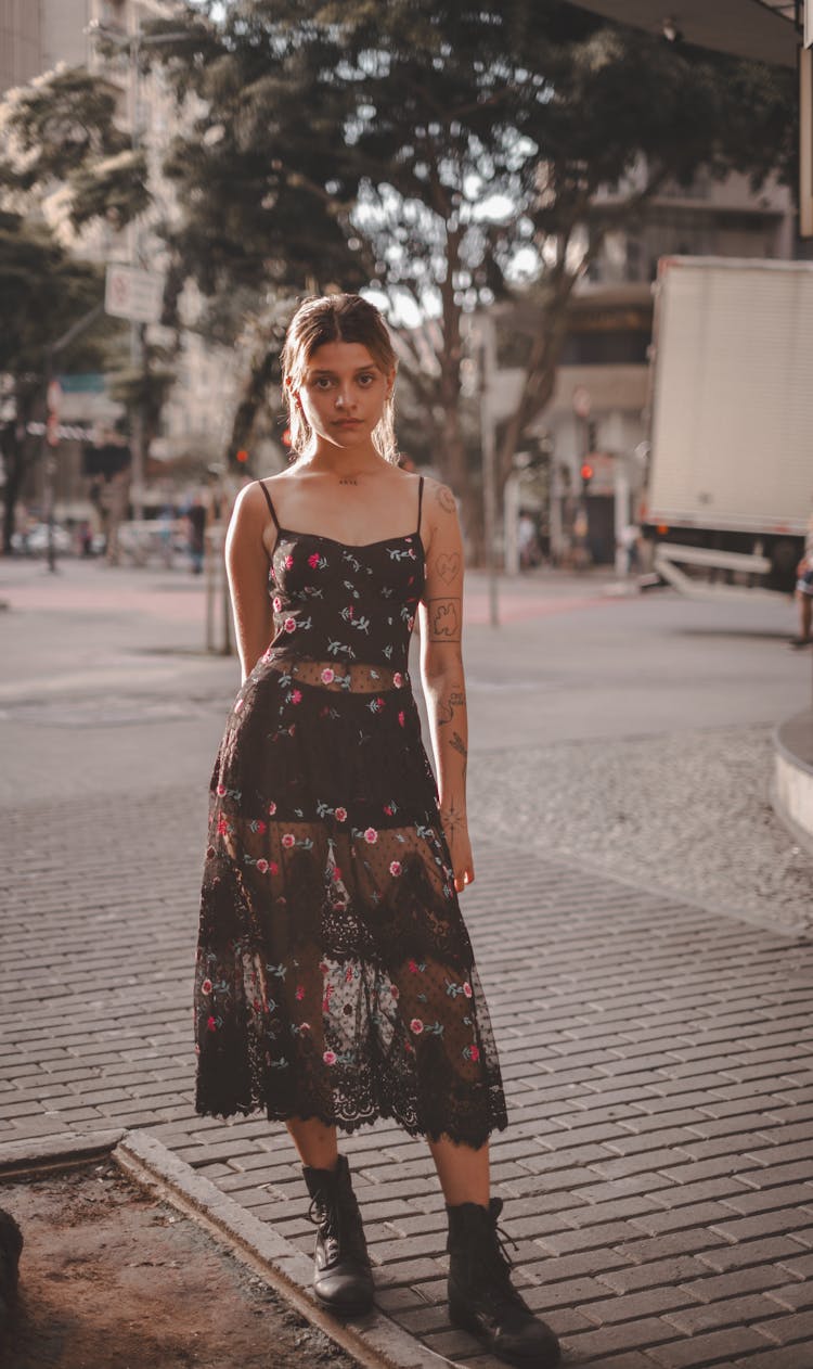 Pretty Teenage Girl In Dress