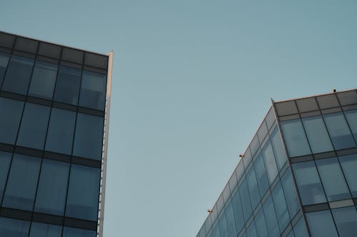 Closeup of Corners of Glass Buildings