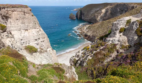 Brittany coast cliffs France
