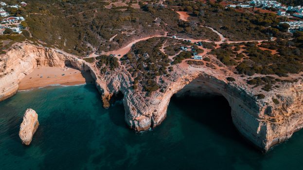 Benagil sea cave kayak at dawn — Algarve
