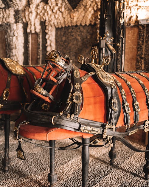 A Vintage Horse Harness Displayed in a Palace 