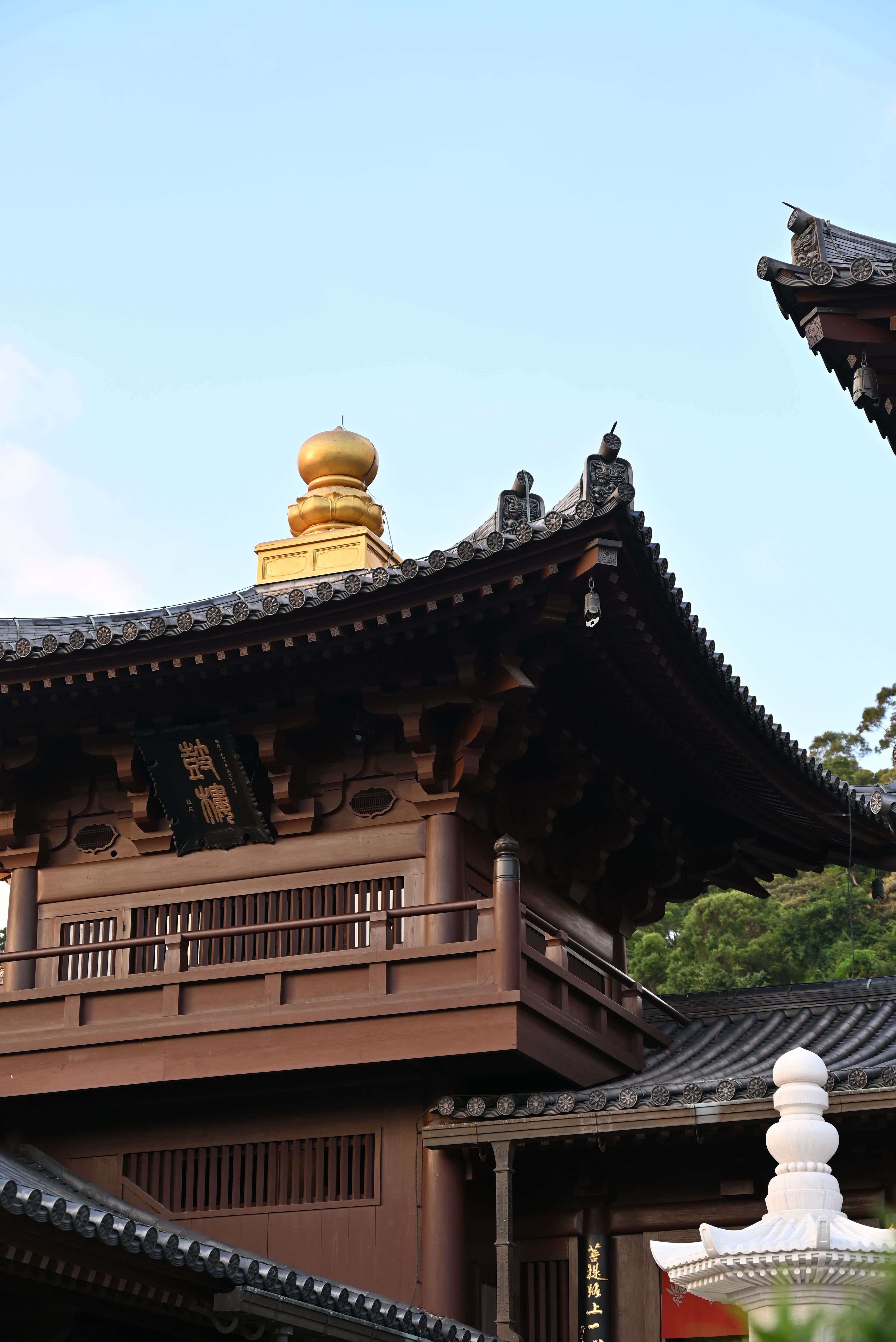Elegant Asian temple architecture with intricate pagoda roof, symbolizing cultural heritage.