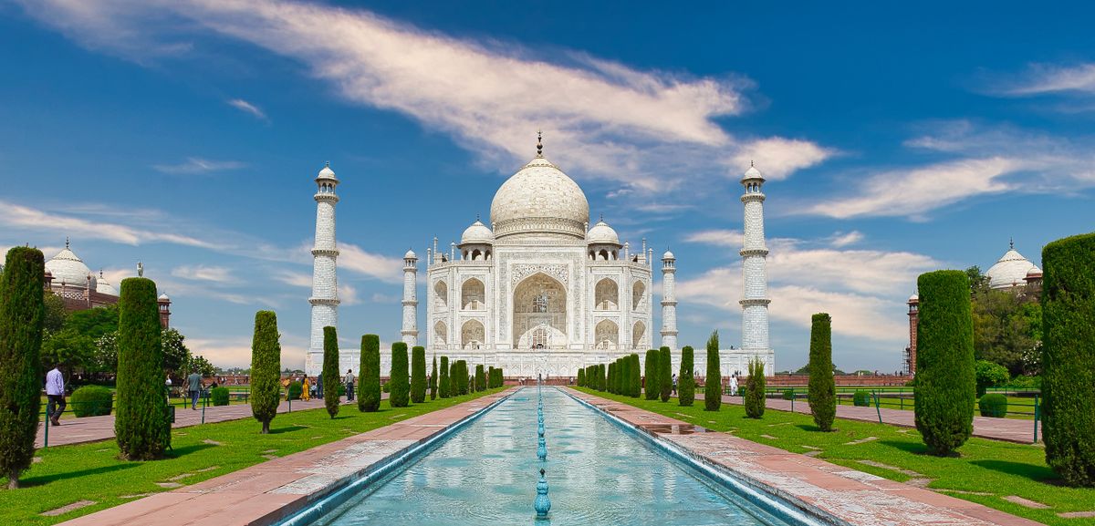 Taj Mahal, Agra - the world-famous marble mausoleum that draws over 7 million visitors annually