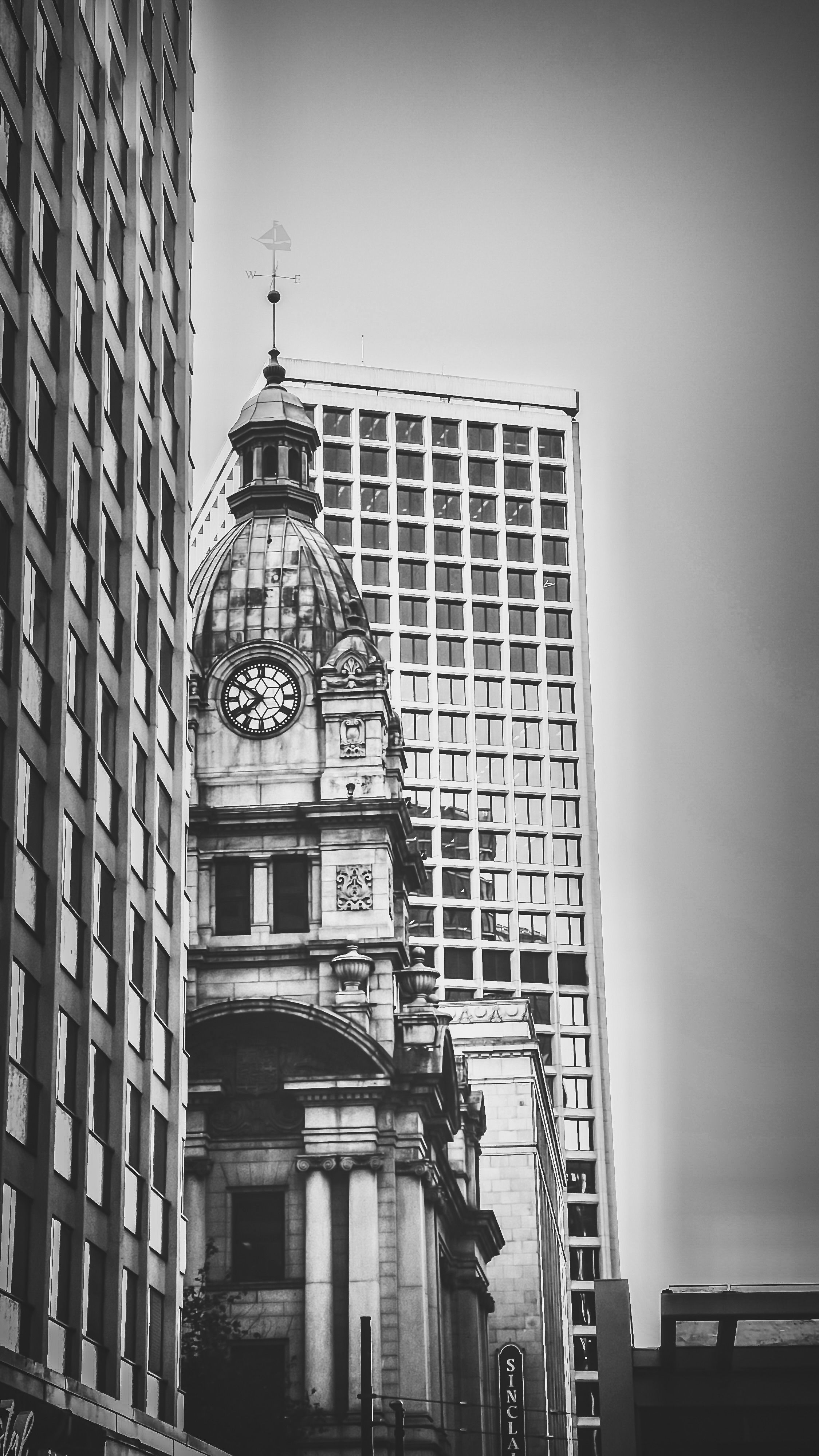 Black and White Urban Reflection in Cityscape · Free Stock Photo