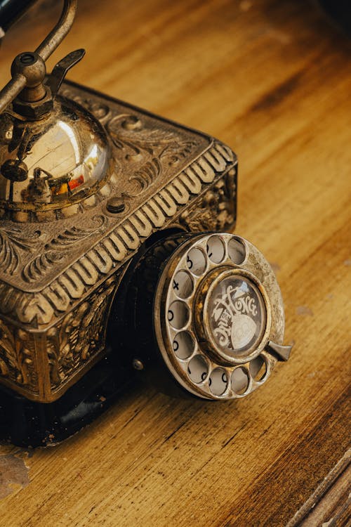 Close up of Ornamented, Vintage Telephone