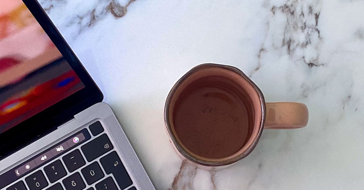 Cup Using Computer Coffee Cup by Laptop · Free Stock Photo