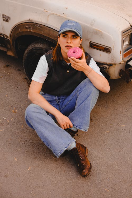 Photos gratuites de aliments, casquette, donut