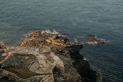 Бесплатное стоковое фото с берег, высокий угол обзора, море