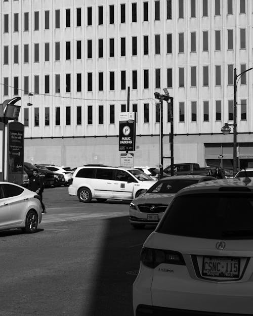 Foto d'estoc gratuïta de blanc i negre, ciutat, cotxe