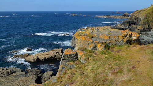 View of Rocky Cliffs on the Shore, Lizard Point, Cornwall, England