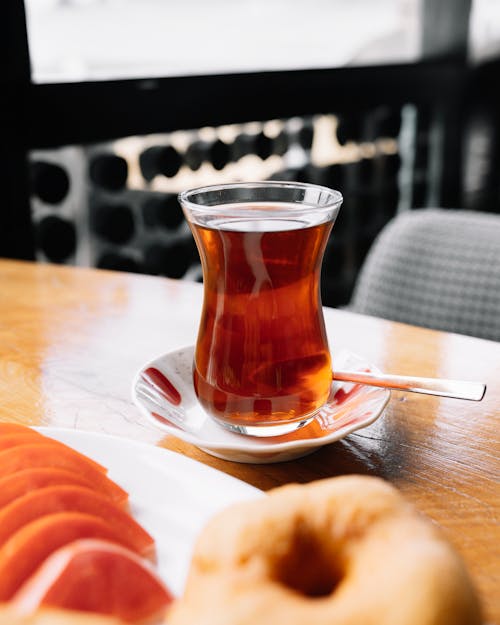 Tea and Dough Served at Cafe