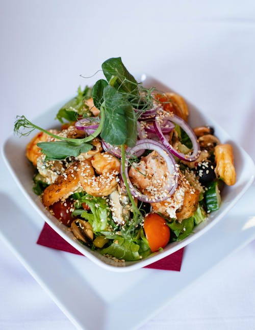 Food On White Ceramic Bowl