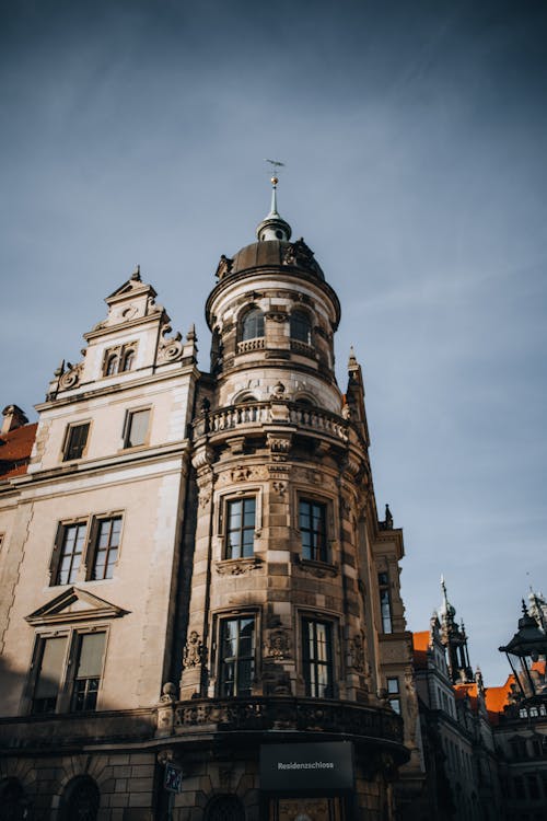 Tenement and Tower in Dresden in Germany 