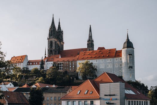 Scenic view of the historic Albrechtsburg Castle in Meissen, Germany.