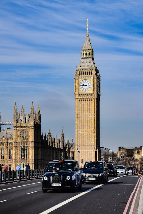 View of the Big Ben from the Westminster Bridge in London, England, UK 