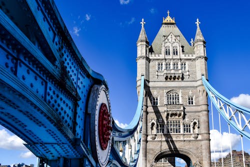 View of the Tower on the Tower Bridge in London, England, UK 