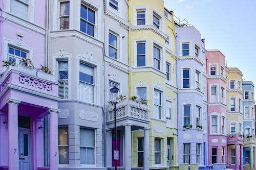 Colorful Houses in Notting Hill, London, England, UK