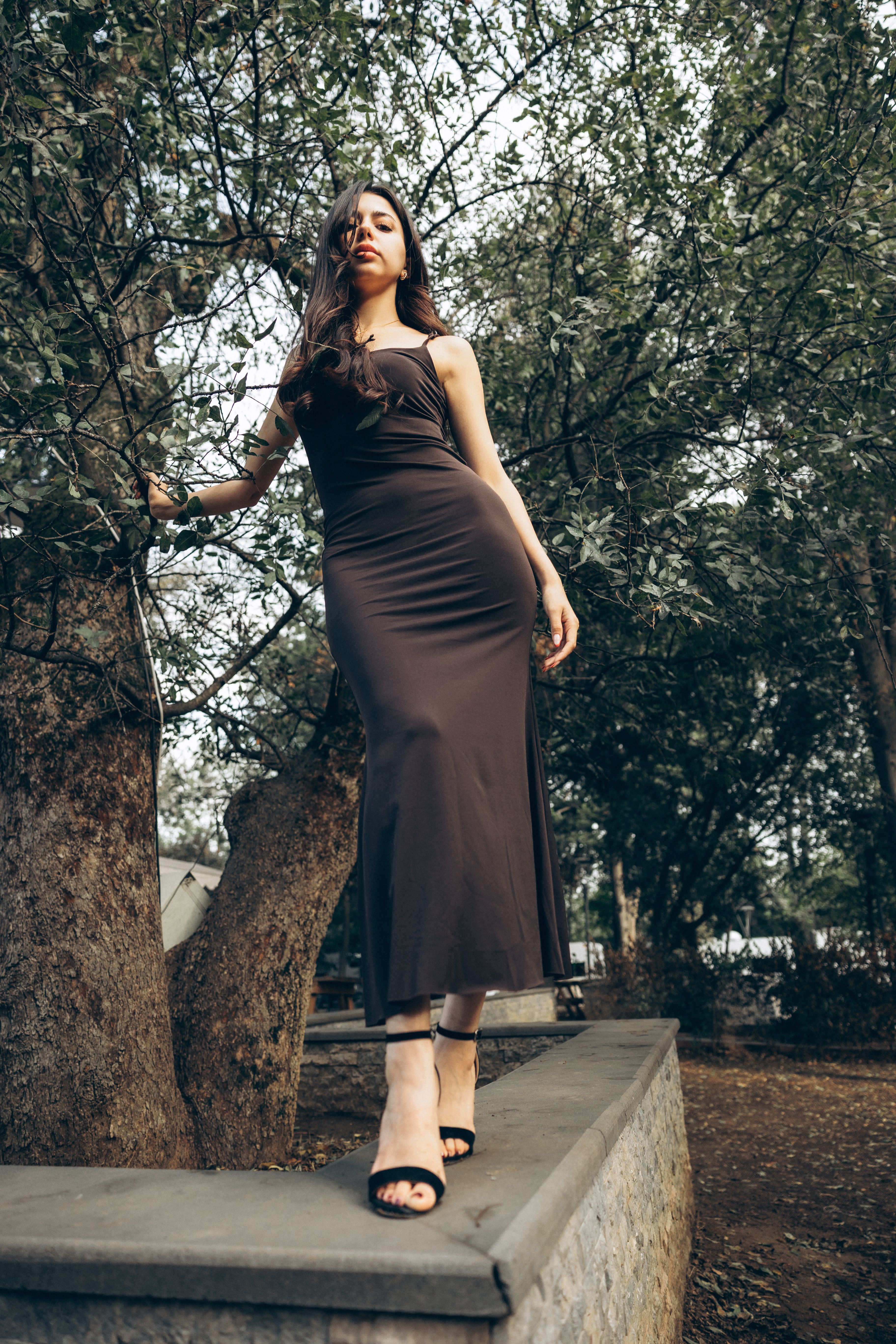 long sleeve shiny dress LaDivine CH054 Long Sleeve Formal Sequin Fitted Evening Dress