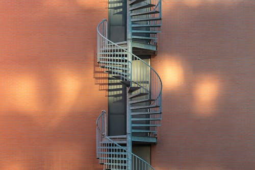 Metal Stairs on Brick Building