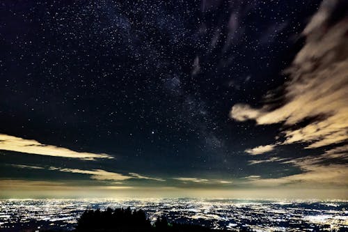 Fotobanka s bezplatnými fotkami na tému cielo stellato, hviezdna noc, Mliečna cesta