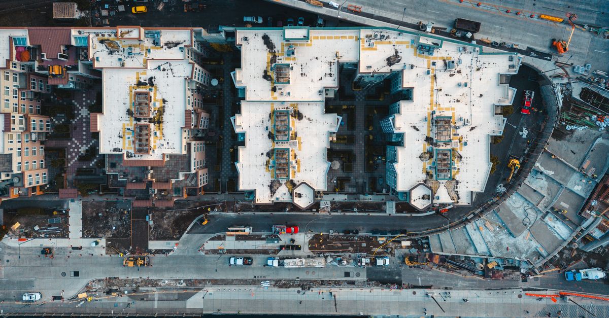 Overhead view of Seattle's residential district showcasing urban development.