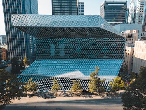 Imagine de stoc gratuită din arhitectură modernă, biblioteca publică din seattle, călătorie