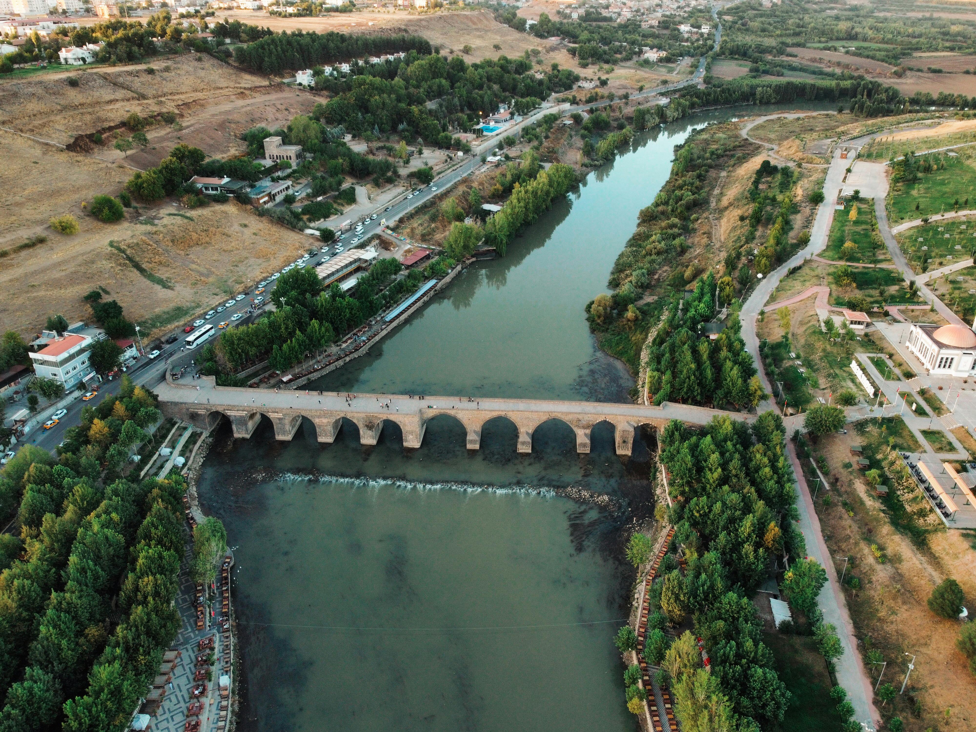 river and bridge in countryside