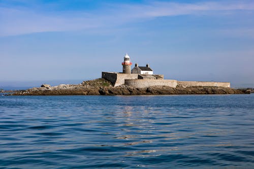 Lighthouse on Little Samphire Island in Ireland