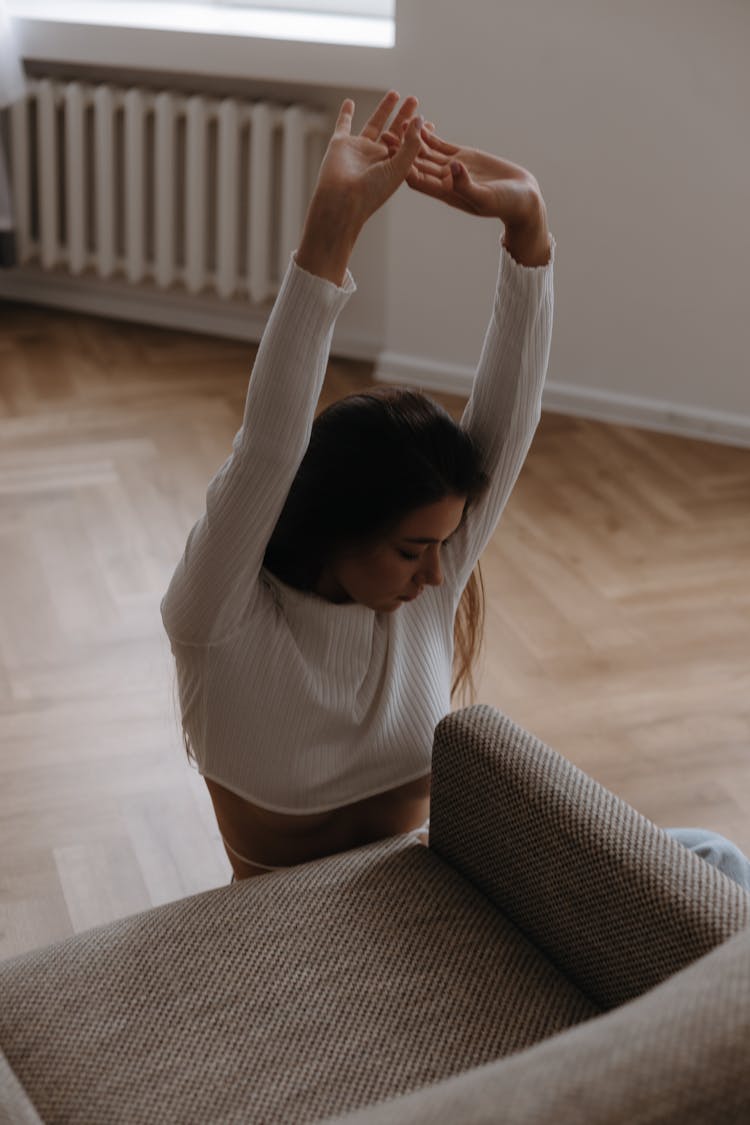 A Woman Stretching Her Body