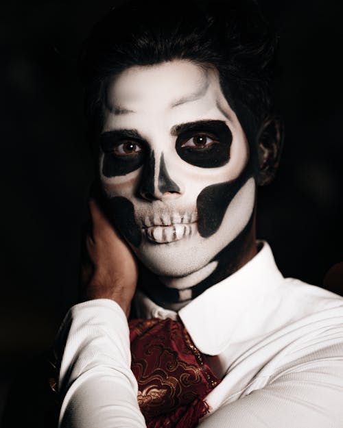 Man in a Skull Makeup and Costume for the Day of the Dead Celebrations in Mexico