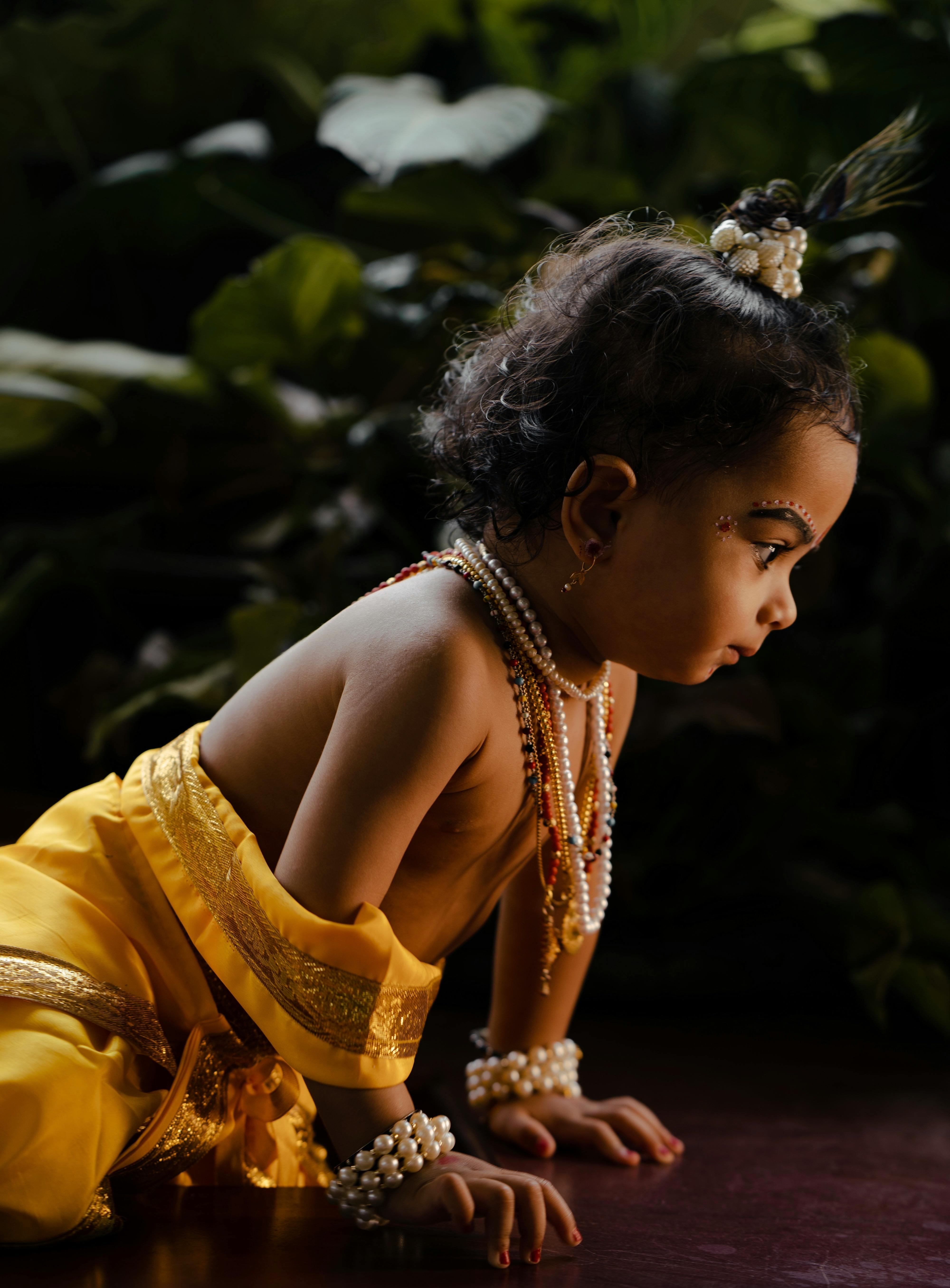 Radha and Krishna Brocade Fabric Janmashtami Mythological Character Co –  Raj Costumes