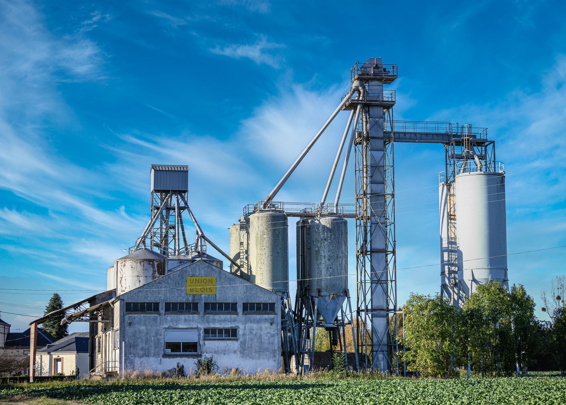 Factory and Silos in Countryside