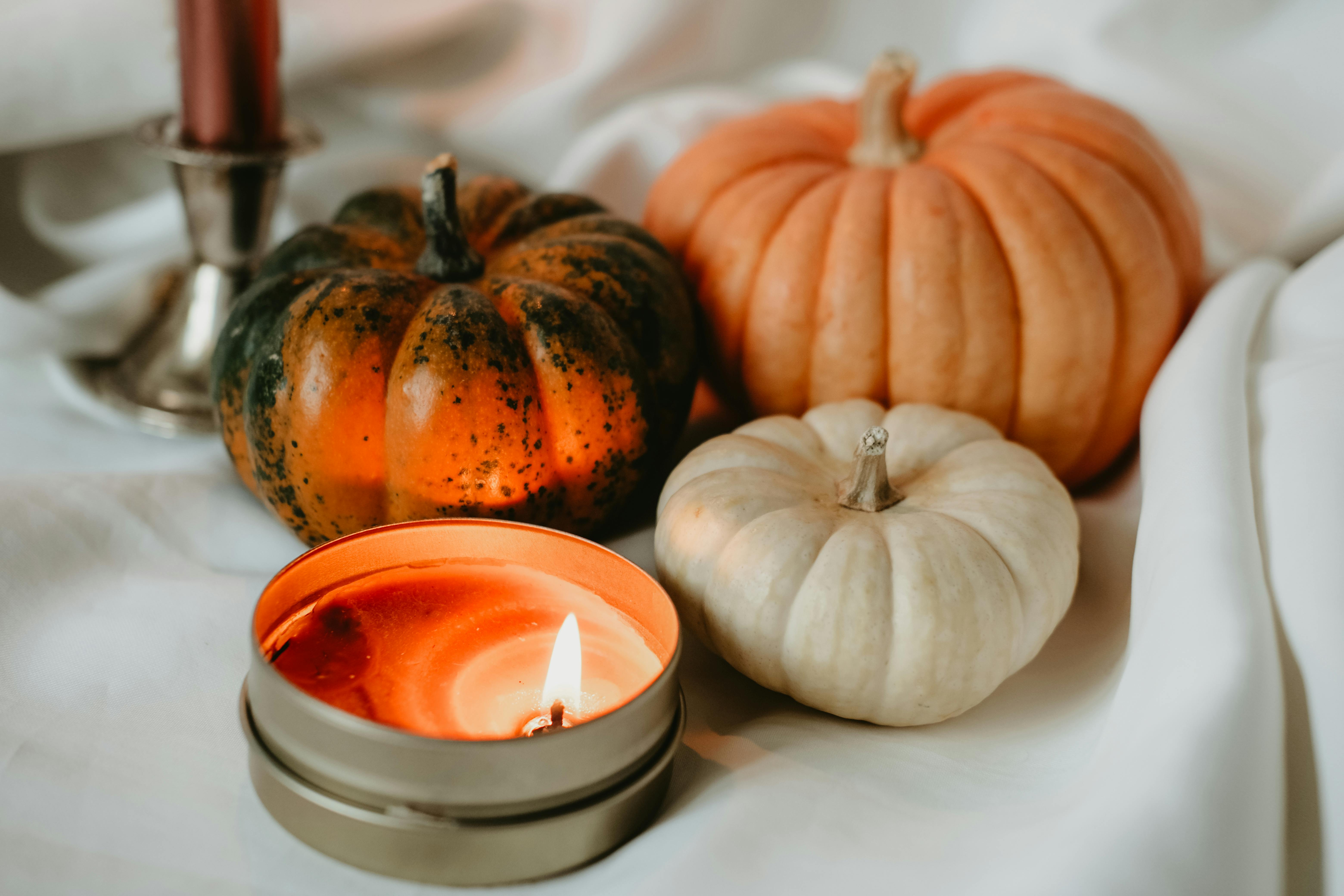 Wax Candle and Vegetables · Free Stock Photo