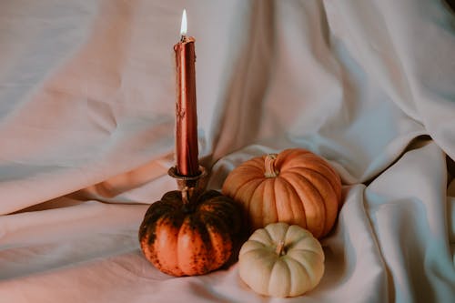 Candle and Pumpkins Decoration 