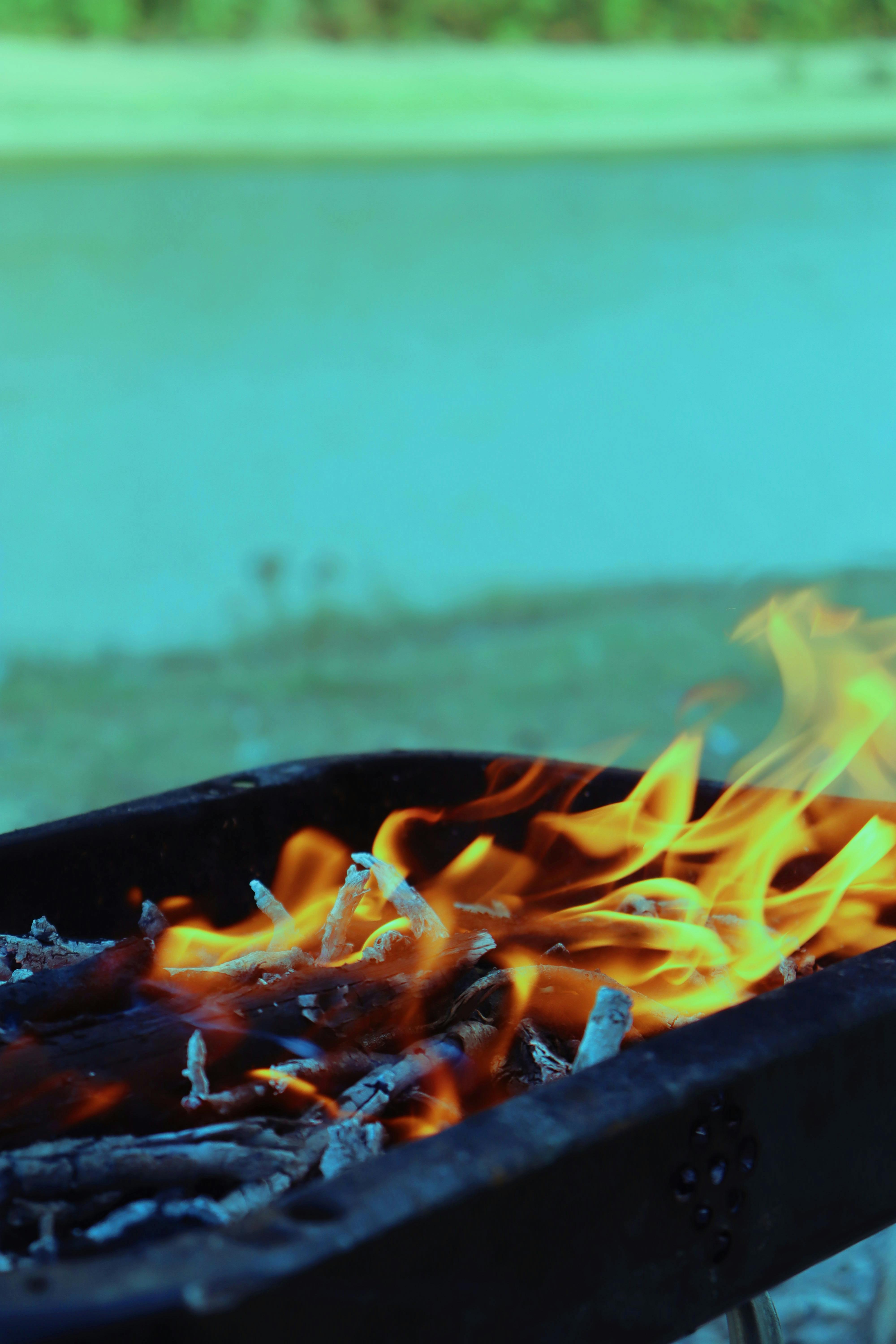 A CloseUp Shot of Burning Charcoal · Free Stock Photo