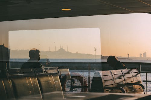 Men Sitting on Ferry in Istanbul