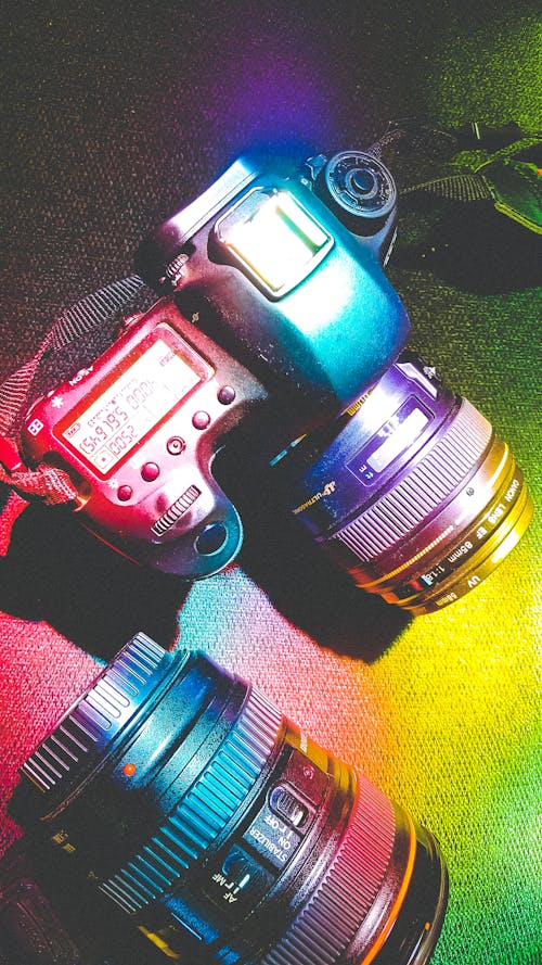 Free stock photo of camera, colors, rainbow