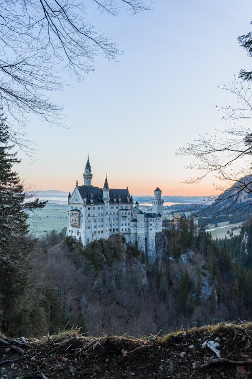 Winter Landscape with Neuschwanstein Castle in Germany