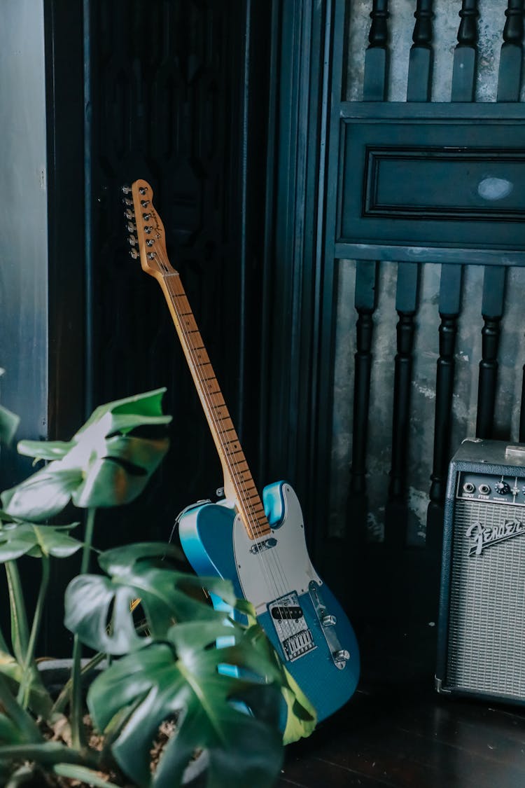 Electric Guitar In A Studio 