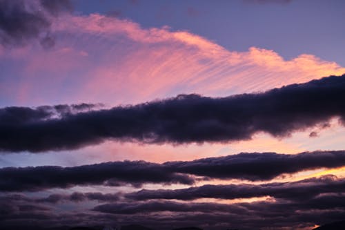 Dark Clouds on a Purple Sunset Sky