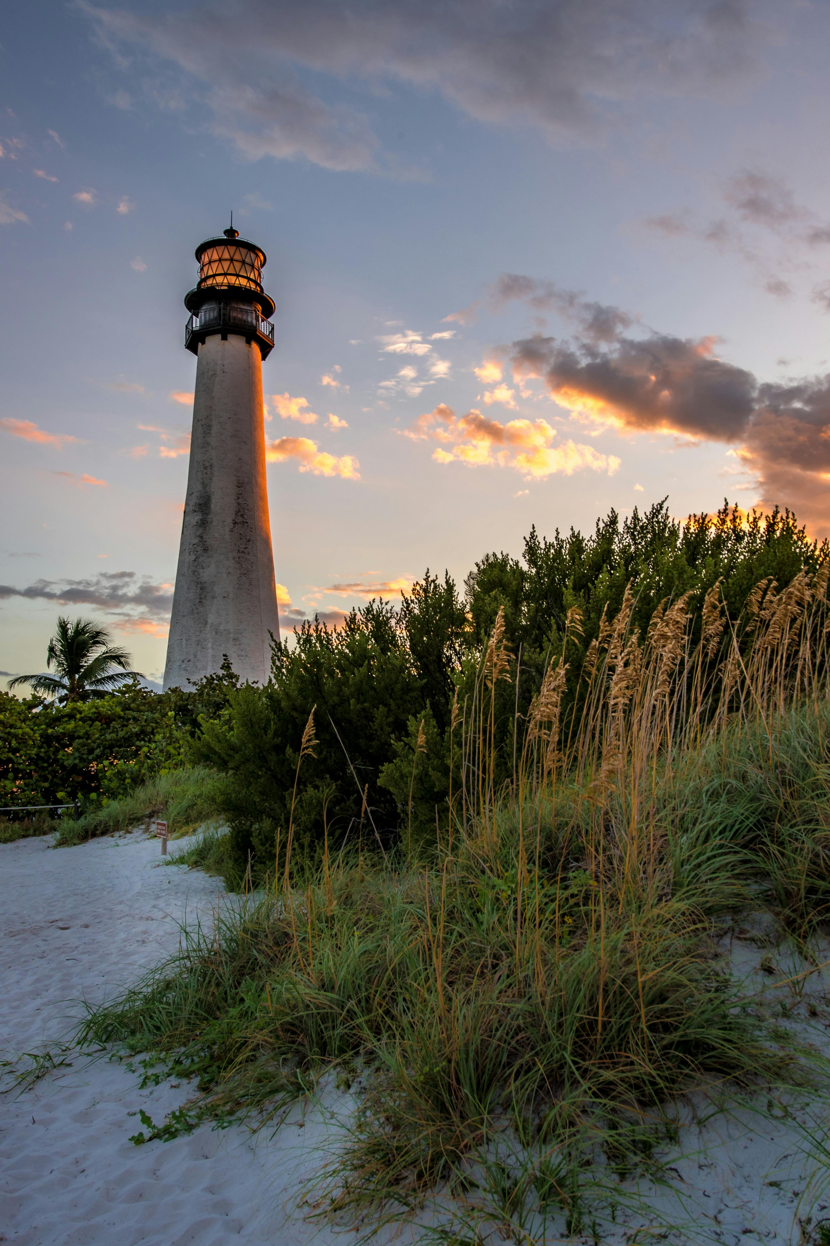 Cape Florida Lighthouse Aerial Stock Photo - Download Image Now