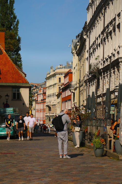 People Walking on a City Street