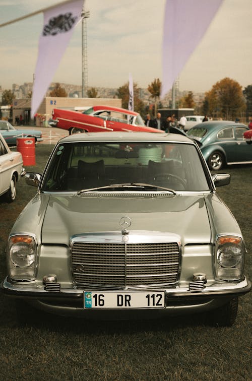 Classic Mercedes W115 at a Car Show