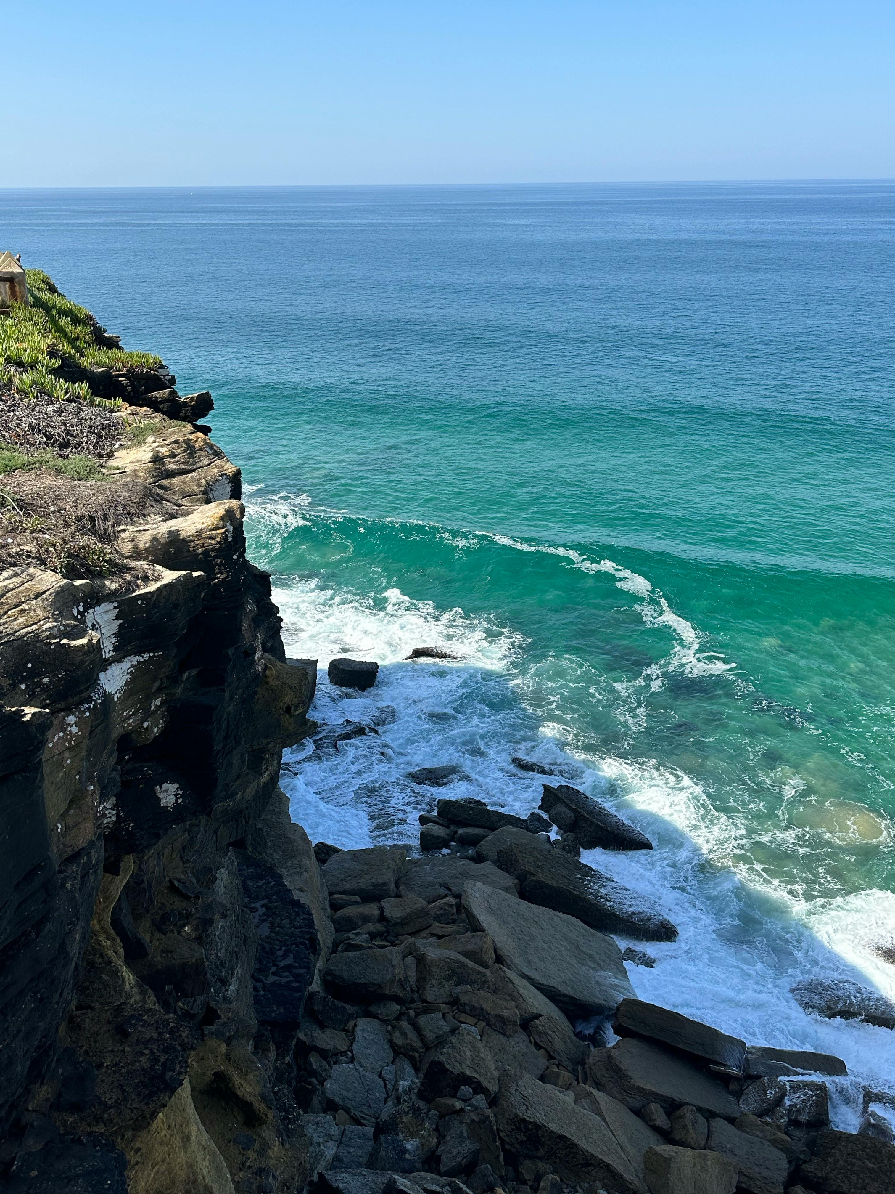 Discover the scenic cliffs at São João das Lampas, Lisbon, with stunning ocean views.