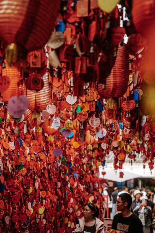 Red, Traditional Decorations on Street Market