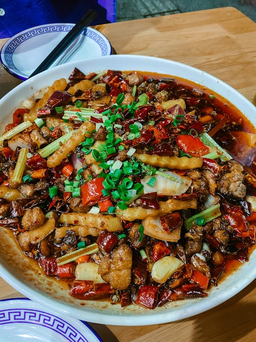 Photos gratuites de assiette, cuisine chinoise, délicieux