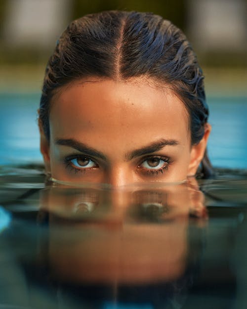 Closeup of a Girl in a Pool