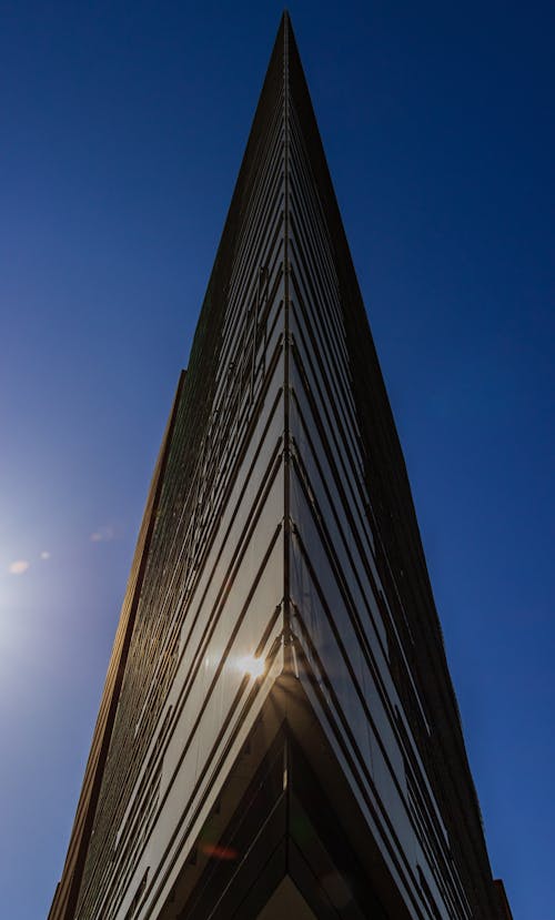 Sun Reflecting in the Glass Facade of a Modern Potsdamer Platz 11 Skyscraper in Berlin