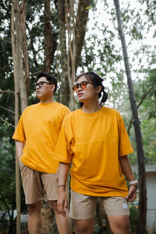 Man and Woman in Yellow T-shirts