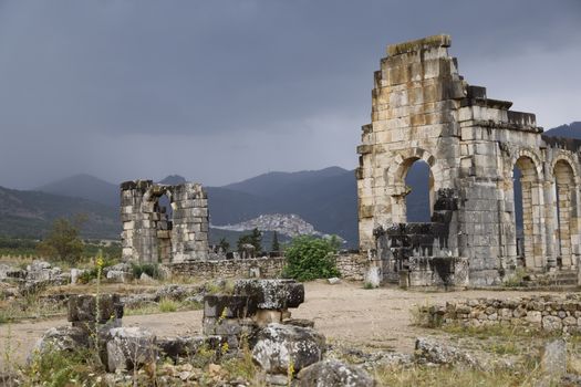 Volubilis Roman ruins day — Fez